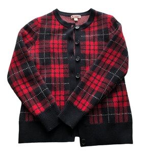 Brooks Brothers Houndstooth Lambswool/Angora rabbit hair Checkered Cardigan